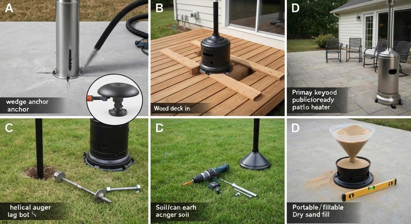 how to anchor a patio heater